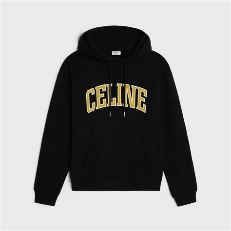 celine citron|CELINE LOOSE HOODIE IN COTTON FLEECE.